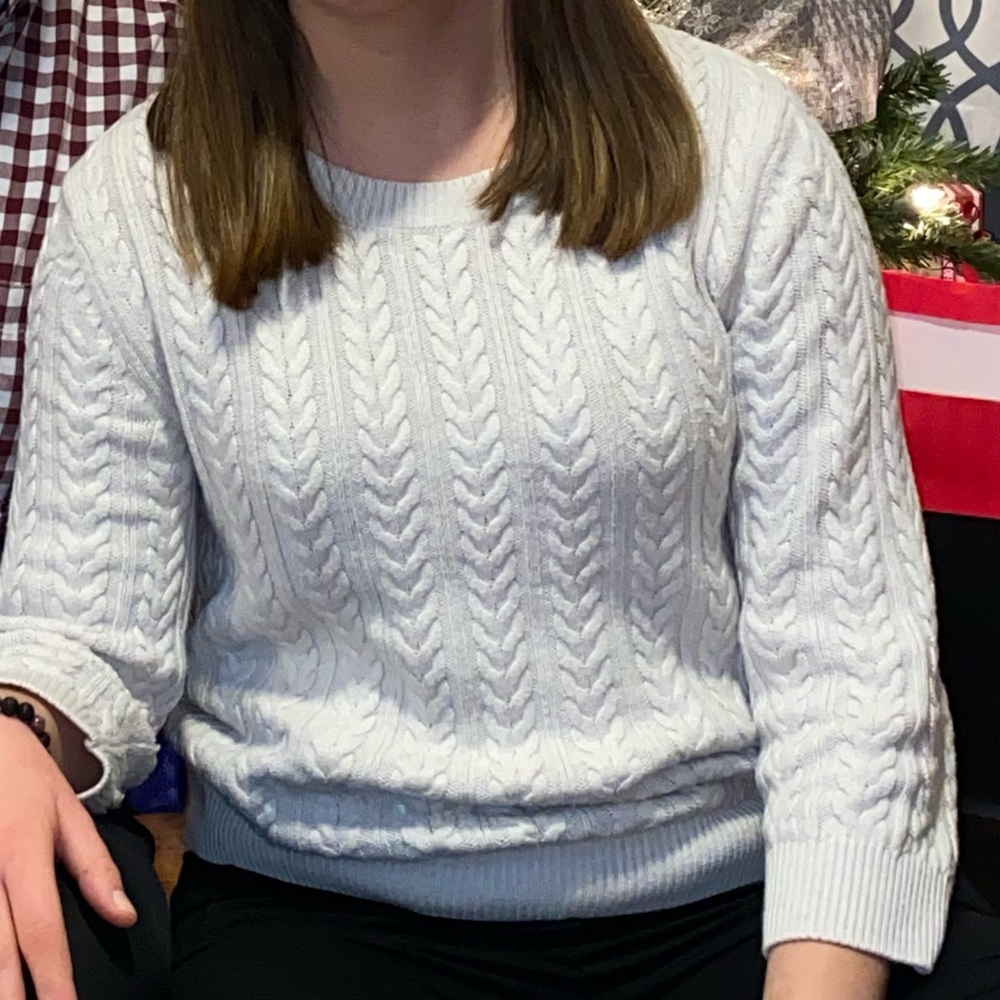 H&M White Cable Knit Sweater